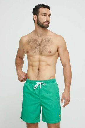 Kopalne kratke hlače Lyle &amp; Scott zelena barva - zelena. Kopalne kratke hlače iz kolekcije Lyle &amp; Scott
