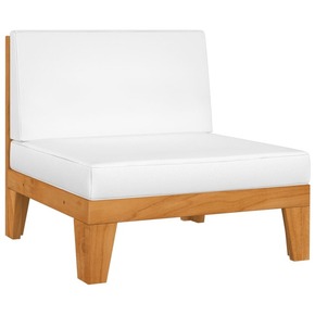 Shumee Sekcijski sredinski kavč in kremno bele blazine akacijev les