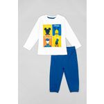 Otroška bombažna pižama zippy mornarsko modra barva - mornarsko modra. Otroški pižama iz kolekcije zippy. Model izdelan iz vzorčaste pletenine.