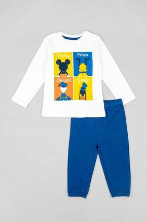 Otroška bombažna pižama zippy mornarsko modra barva - mornarsko modra. Otroški pižama iz kolekcije zippy. Model izdelan iz vzorčaste pletenine.