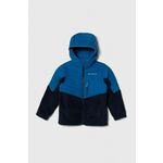Otroška jakna Columbia - modra. Otroški jakna iz kolekcije Columbia. Delno podložen model, izdelan iz kombinacije različnih materialov. Model z dvignjenim ovratnikom zagotavlja dodatno zaščito pred mrazom.