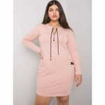RELEVANCE Ženska plus velikost obleka z žepi ALESSIA roza RV-SK-7241.43_381344 Univerzalni