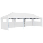 vidaXL Zložljiv pop-up vrtni šotor s 5 stranicami 3x9 m bel