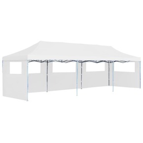 VidaXL Zložljiv pop-up vrtni šotor s 5 stranicami 3x9 m bel