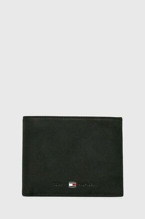 Tommy Hilfiger usnjena denarnica Johnson - črna. Velika denarnica iz kolekcije Tommy Hilfiger. Model izdelan iz naravnega usnja.