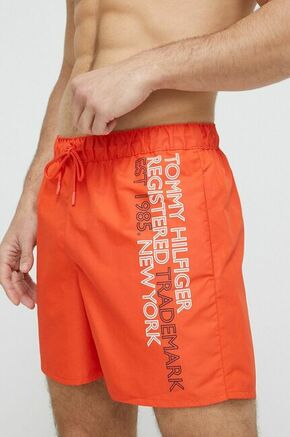 Kopalne kratke hlače Tommy Hilfiger oranžna barva - oranžna. Kopalne kratke hlače iz kolekcije Tommy Hilfiger. Model izdelan iz lahkega blaga.