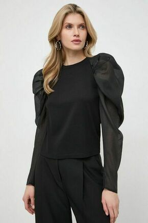 Majica Karl Lagerfeld črna barva - črna. Bluza iz kolekcije Karl Lagerfeld izdelana iz kombinacija dveh različnih materialov. Model iz izjemno udobne tkanine z visoko vsebnostjo viskoze.