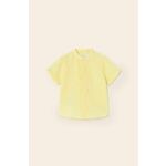 Srajca za dojenčka Mayoral rumena barva - rumena. Za dojenčka srajca iz kolekcije Mayoral. Model izdelan iz enobarvne tkanine.