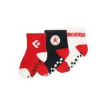 Nogavice za dojenčka Converse 3-pack rdeča barva - rdeča. Za dojenčke nogavice iz kolekcije Converse. Model izdelan iz elastičnega, vzorčastega materiala. V kompletu so trije pari.