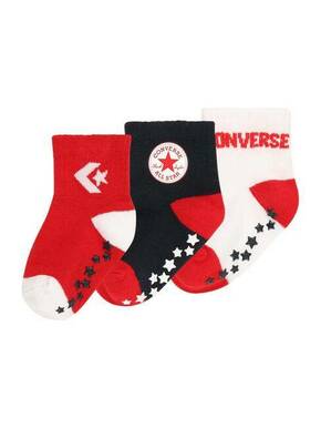 Nogavice za dojenčka Converse 3-pack rdeča barva - rdeča. Za dojenčke nogavice iz kolekcije Converse. Model izdelan iz elastičnega