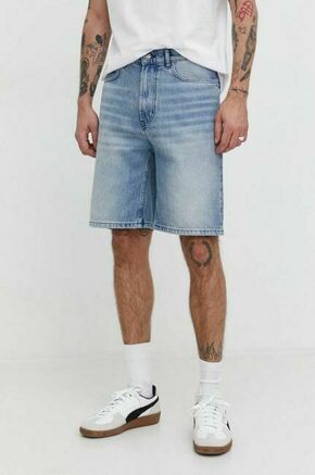 Jeans kratke hlače HUGO moški - modra. Kratke hlače iz kolekcije HUGO. Model izdelan iz jeansa. Model iz izjemno udobne bombažne tkanine