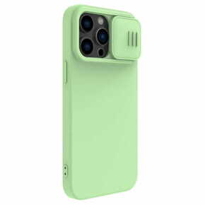 Nillkin camshield svilnato silikonsko ohišje iPhone 14 pro max ovitek s pokrovom za kamero zeleno