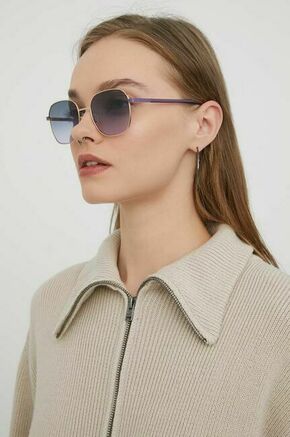 Sončna očala HUGO ženski - modra. Sončna očala iz kolekcije HUGO. Model s toniranimi stekli in okvirji iz kovine. Ima filter UV 400.