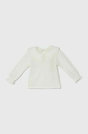 Otroška bombažna majica z dolgimi rokavi zippy bela barva - bela. Majica z dolgimi rokavi za dojenčka iz kolekcije zippy. Model izdelan iz enobarvne pletenine.
