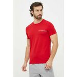 Majica lounge Emporio Armani Underwear 2-pack rdeča barva - rdeča. Lahkotna kratka majica iz kolekcije Emporio Armani Underwear, izdelana iz pletenine, prijetne na otip. Model iz izjemno udobne tkanine z visoko vsebnostjo bombaža.