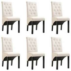 Greatstore Jedilni stoli 6 kosov blago kremne barve