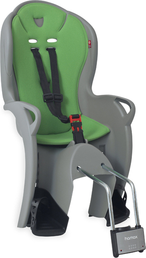 HAMAX Kolesarski sedež s ključavnico Kiss sivo/zelen