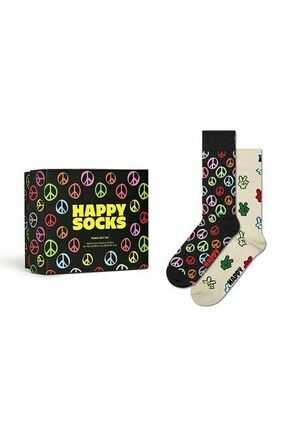 Nogavice Happy Socks Gift Box Peace 2-pack - pisana. Nogavice iz kolekcije Happy Socks. Model izdelan iz elastičnega