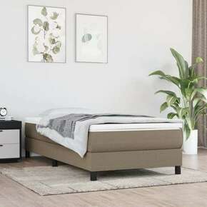 Shumee Box spring postelja z vzmetnico taupe 90x200 cm blago