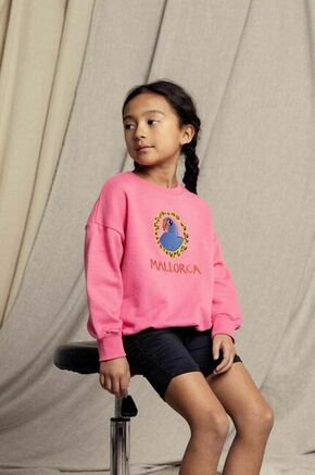 Otroški bombažen pulover Mini Rodini Parrot roza barva - roza. Otroški pulover iz kolekcije Mini Rodini. Model izdelan iz pletenine s potiskom.