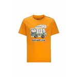 Otroška bombažna kratka majica Jack Wolfskin WOLF &amp; VAN T B oranžna barva - oranžna. Otroška kratka majica iz kolekcije Jack Wolfskin. Model izdelan iz pletenine s potiskom.