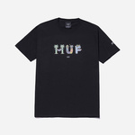 Bombažna kratka majica HUF X Steven Harrington črna barva - črna. Kratka majica iz kolekcije HUF. Model izdelan iz tanke, elastične pletenine.