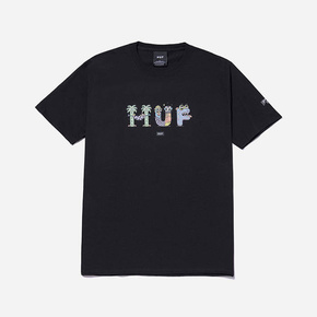 Bombažna kratka majica HUF X Steven Harrington črna barva - črna. Kratka majica iz kolekcije HUF. Model izdelan iz tanke