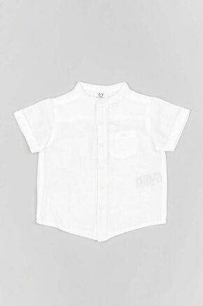 Srajca za dojenčka zippy bela barva - bela. Za dojenčka srajca iz kolekcije zippy. Model izdelan iz enobarvne tkanine.