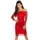 Amiatex Ženska obleka 74533, rdeča, 14