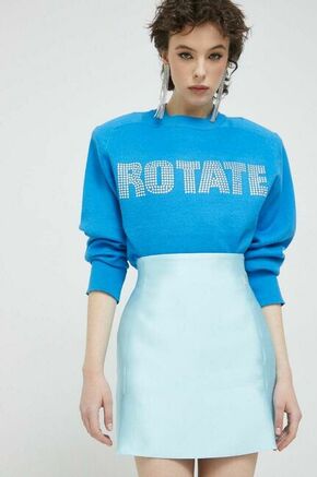 Pulover s primesjo kašmirja Rotate - modra. Pulover iz kolekcije Rotate. Model z okroglim izrezom