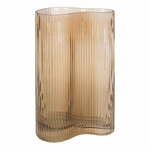 Svetlo rjava steklena vaza PT LIVING Wave, višina 27 cm