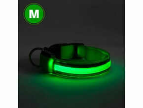 YUMMIE ovratnica z LED osvetlitvijo - USB z baterijo - velikost M (48cm) - zelena