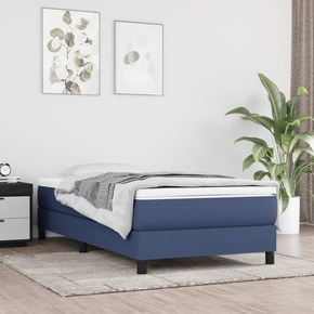 VidaXL Box spring postelja z vzmetnico moder 80x200 cm blago
