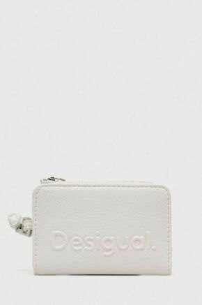 Denarnica Desigual bela barva - bela. Mala denarnica iz kolekcije Desigual. Model izdelan iz ekološkega usnja.