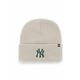 Kapa 47 brand MLB New York Yankees bež barva - bež. Kapa iz kolekcije 47 brand. Model izdelan iz pletenine z nalepko.