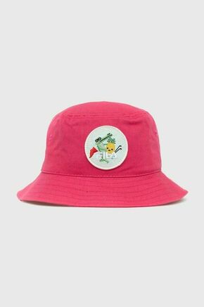 Otroški bombažni klobuk Fila roza barva - roza. Otroški klobuk iz kolekcije Fila. Model z ozkim robom
