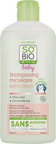 "SO’BiO étic Izredno nežen micelarni šampon Baby - 250 ml"
