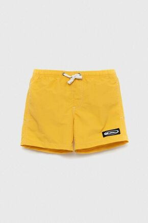 Otroške kopalne kratke hlače Quiksilver rumena barva - rumena. Otroški kopalne kratke hlače iz kolekcije Quiksilver. Model izdelan iz lahkega blaga. Izjemno zračen