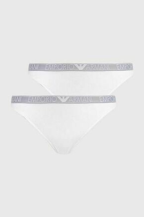 Tangice Emporio Armani Underwear 2-pack bela barva - bela. Tangice iz kolekcije Emporio Armani Underwear. Model izdelan iz elastične pletenine. V kompletu sta dva kosa.