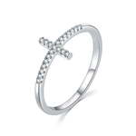 MOISS Eleganten prstan iz srebra s križem R00020 (Obseg 52 mm) srebro 925/1000