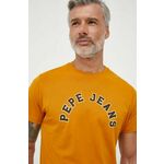 Bombažna kratka majica Pepe Jeans Westend rumena barva - rumena. Kratka majica iz kolekcije Pepe Jeans, izdelana iz pletenine, prijetne na otip. Model iz izjemno udobne bombažne tkanine.
