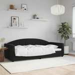 vidaXL Raztegljiva postelja črna 90x190 cm žamet