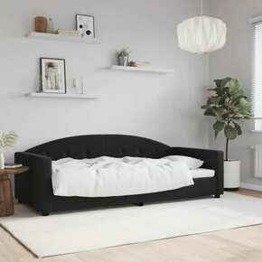 VidaXL Raztegljiva postelja črna 90x190 cm žamet