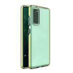 spring case prozoren tpu gel zaščitni ovitek s pisanim okvirjem za samsung galaxy a72 4g rumen