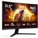AOC CQ32G4VE monitor, 32", 2560x1440, refurbished