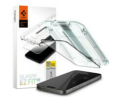 Slomart spigen glas.tr "ez fit" kaljeno steklo za iPhone 15 pro črno