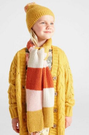 Kapa in šal Mayoral rumena barva - rumena. Otroški kapa in šal iz kolekcije Mayoral. Model izdelan iz vzorčaste pletenine.