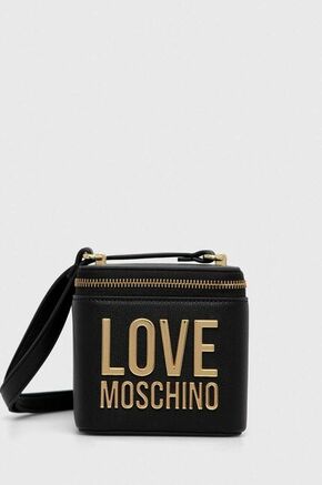 Torbica Love Moschino črna barva - črna. Majhna torbica iz kolekcije Love Moschino. Model na zapenjanje