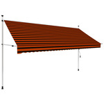 shumee Ročno zložljiva tenda 350 cm oranžna in rjava
