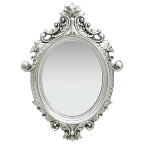 Stensko ogledalo v grajskem stilu 56x76 cm srebrno